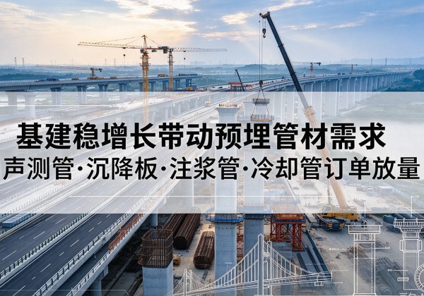 故城基建稳增长带动预埋监测管材需求，声测管、沉降板、注浆管订单持续放量